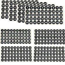 12 Sheets 1 to 200 Vinyl Number Stickers 3Sets 1-200, Black,1