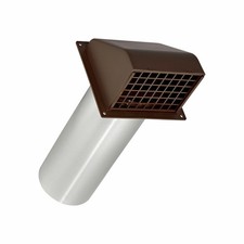Lambro 4” Brown Plastic Hood Dryer Vent – Spring Damper – Screen – 11” Pipe picture
