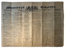1830 Montreal Gazette Original Antique Newspaper Canada November 11 History picture