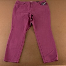 AVA & VIV Women's Size 24W Purple Stretch Denim High Rise Skinny Ankle Jeans NWT picture
