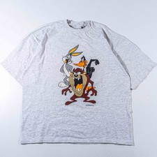 Vintage Looney Tunes Taz Bugs Bunny Daffy Duck T-Shirt L 90s Warner Bros Cast  picture