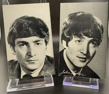 1964 2 Beatles Exhibit Cards JOHN LENNON All Original-Original Owner Estate Sale picture
