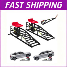 2 Pack Hydraulic Car Ramps 5T 11000lbs Low Profile Car Lift Service Ramps New picture