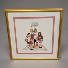 P Buckley Moss Those Were The Days Basketball Signed Limited Edition Lithograph picture