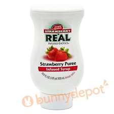 Real 16.9 fl. oz. Strawberry Flavors Puree Infused Syrup picture