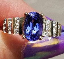 2.77 Ct Oval Cut Tanzanite Diamond Ring Wedding Ring 14K Yellow Gold picture