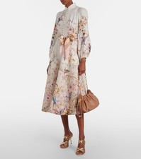 Zimmermann Midi Dress Rebellion Printed Linen Size 2 US 8 $1225 picture