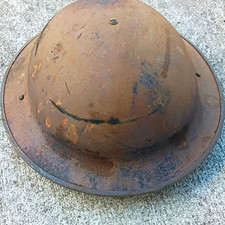 WWI US Brodie Doughboy Original Steel Helmet w/ Liner & Chinstrap picture