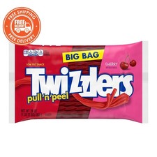 TWIZZLERS PULL ‘N’ PEEL Cherry Flavored Licorice, Low Fat Candy – Big Bag 28 oz picture