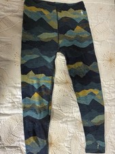 Smartwool Girls M 100% Merino Wool Base Layer Leggings Mountain Print picture