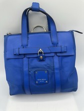 HENRI BENDEL  Jetsetter Blue Nylon & Leather Satchel Handbag NO STRAPS picture