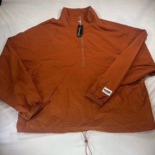 Diamond Supply Jacket Mens Large Orange 1/2 Zip Windbreaker Pullover Skater NEW picture