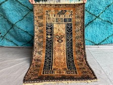 2x4 Terracotta Baluchi Pictorial Rug Hand Knotted Afghan Tribal Wool Carpet picture