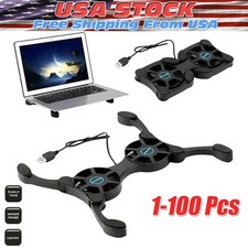 Dual USB Cooling Fan Pad Foldable Slim Fans Cooler Stand for Laptop Notebook Lot picture