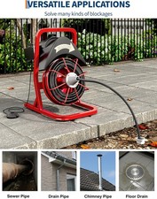 GRAVEE Electric Drain Cleaning Machine 75FT x 1/2 In Steel Core Cable 370W picture