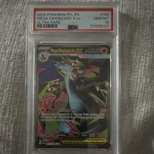 Pokémon PFL EN Mega Charizard X EX Ultra Rare Holo 109/094 PSA 10 picture