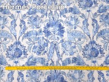 Covington HERMES PORCELAIN Blue White Floral Designer Print Drapery Uph Fabric picture