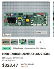 🚨🔥$$GREAT PRICE$$NEW OEM LG FRIDGE MAIN PCB CSP30272608/ 🚨🔥 picture