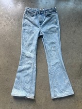 Vintage Faded Wrangler Retro High rise Flare Denim Bandanna picture