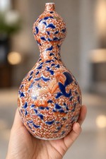 Antique Chinese Imari Double Gourd Vase Porcelaine Qing Late Kangxi C.1700 picture