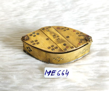 18c Antique Hand Carved Unique Way Opening Trinket Opium Box Brass Rare ME664 picture