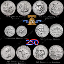 2026 P&D BU SemiQ All Released Quarters - Dimes - Nickels 12 Coins in Capsules picture