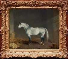 Hand Painted Classical Oil Painting Dapple Grey Horse Animal Art Vintage style picture