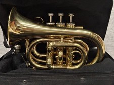 Ammoon B-Flat Pocket Trumpet w Case Beginner Student Musical Instrument NICE picture