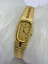 Gorgeous Vintage Ladies Seiko Quartz Slim Tank Watch Goldtone Bracelet 2E20-1650 picture