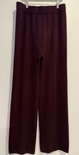 NWT Neiman Marcus 100% Cashmere Burgundy Pullover Sweater Pull On Pants Sz M picture