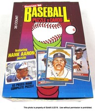1986 LEAF DONRUSS MLB BASEBALL WAX PACK BOX w/ 36 SEALED 15-CARD PACKS picture