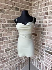 Urban Outfitters Women’s Medium light Sage Cowl Neck Satin Mini Dress NWT picture