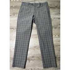 Bonobos Primo Chino Pant Mens 36x32 Titan Gray Yarn Dyed Plaid Slim Fit picture