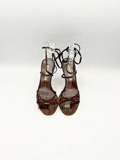 Manolo Blahnik Brown Suede Ribbon Accent Lace Up Heels Vintage Size EU 36.5 picture
