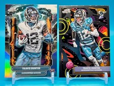 2025 Topps Chrome Cosmic Travis Hunter ET-1 Extra Terrestrial Refractor + Base picture