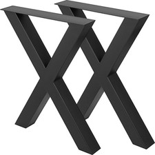 SucceBuy 2PCS Steel Table Legs, X-Shape, Heavy Duty Support picture