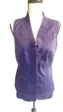 New The Limited Woman's Purple Sleeveless Button Down Top Size Medium picture