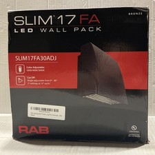RAB Lighting SLIM17FA30ADJ field-adjustable LED wall pack. Bronze- Brand New picture