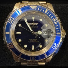 Invicta Men's Watch Pro Diver Quartz Blue Dial Yellow Gold Steel Bracelet 26974 picture