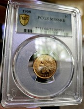 1908-P  Indian Head Cent/Penny - PCGS MS-66 RD  picture