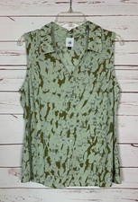 Cabi Women's M Medium Green 4356 Flurry Patterned Sleeveless Tank Top Blouse picture