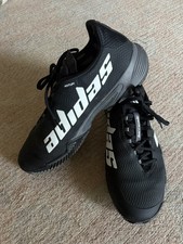 Adidas Barricade Court Shoes Men's 11 Black/White Tennis Pickleball Worn 2x picture