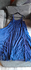 Torrid Navy Blue Embroidered Mesh Overlay Maxi Dress Square Neck Sleeveless Sz 3 picture