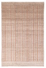 Traditional Taupe Hand-knotted Area Rug 6'3