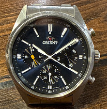 Vintage JDM Orient Multi-Calendar Automatic Watch Blue Dial — For Parts / Repair picture