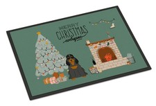 Caroline's Treasures CK7656JMAT Black Tan Cocker Spaniel Christmas Doormat 24x36 picture