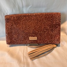 Consuela Sally Fold-Over Leather Clutch Pouch NWOT picture