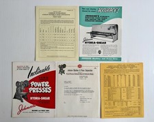 Lot Vtg 1951 Johnson Machine & Press Corp Brochure, Price List, Letterhead Etc picture