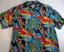 Vintage 60s KAMEHAMEHA MADE IN HAWAII Hawaiian Large Rayon Loop Collar Hula Girl picture