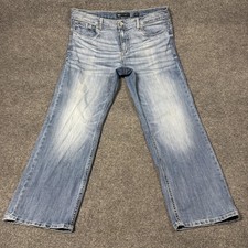 BKE Seth Relaxed Boot Jeans Mens 40x32 Light Wash Blue Stretch Denim Pants picture